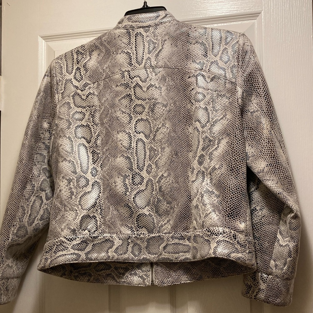 Ruby Rd. Gray Snake Print Bomber Jacket - Picture 2 of 2